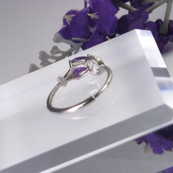 天然アメジスト「マーキスカット」煌めき　繊細リング☆つけっぱなし♪数限定 5枚目の画像