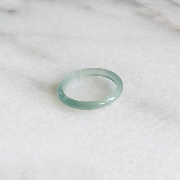 [R28-041］ ジェイド　JADE ヒスイ　本翡翠　くりぬき　リング　天然石　一点物　グアテマラ産　16号　指輪 2枚目の画像