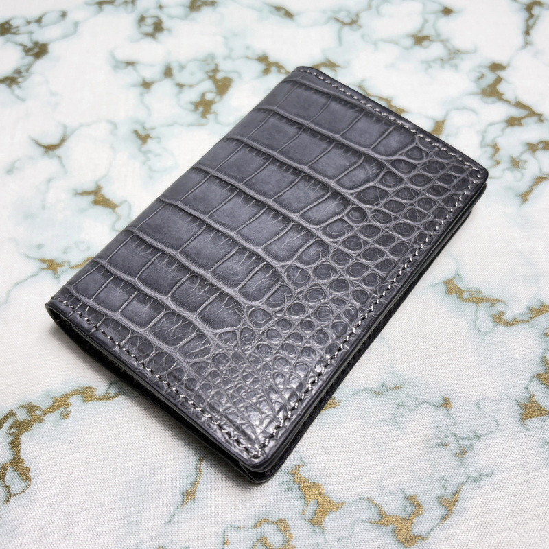 【カード＆名刺入れ】firebird クラシコモデルアリゲーター× ワルピエ社ドラーロ分割マチ２つ折り【高級仕様】