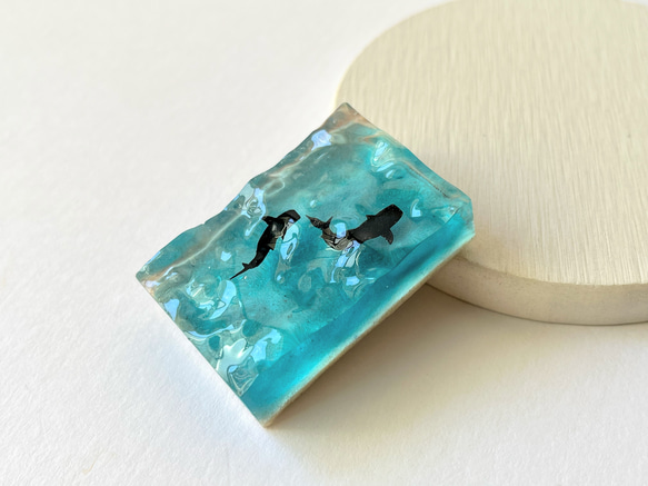 ジンベイザメの（アクアブルー）オブジェ / レジン / インテリア / 置物 / 夏 / 海 8枚目の画像