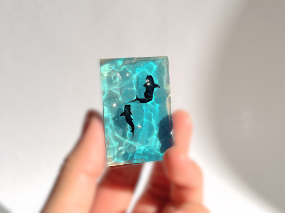 ジンベイザメの（アクアブルー）オブジェ / レジン / インテリア / 置物 / 夏 / 海 6枚目の画像