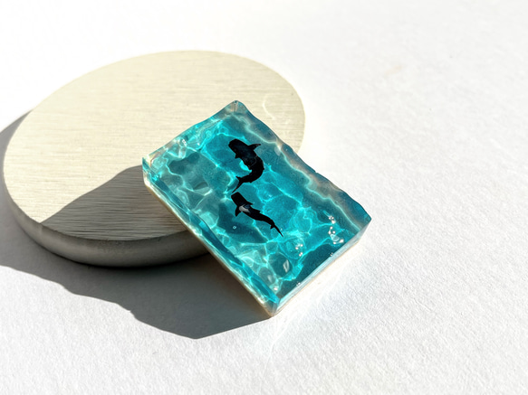 ジンベイザメの（アクアブルー）オブジェ / レジン / インテリア / 置物 / 夏 / 海 4枚目の画像