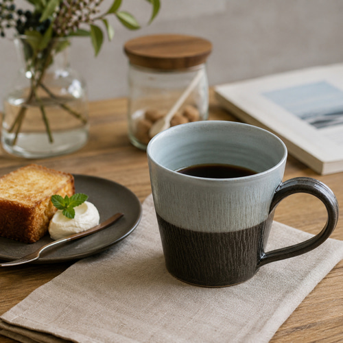 小石原焼 マグカップ コーヒーカップ ツートン 森山寛二郎 實山窯 陶器