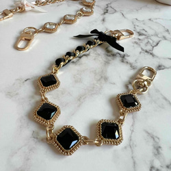 キラキラcharmmyりぼん ハンドストラップ 落下防止スマホストラップ 手首 リストストラップ 8枚目の画像