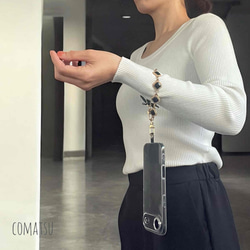 キラキラcharmmyりぼん ハンドストラップ 落下防止スマホストラップ 手首 リストストラップ 12枚目の画像