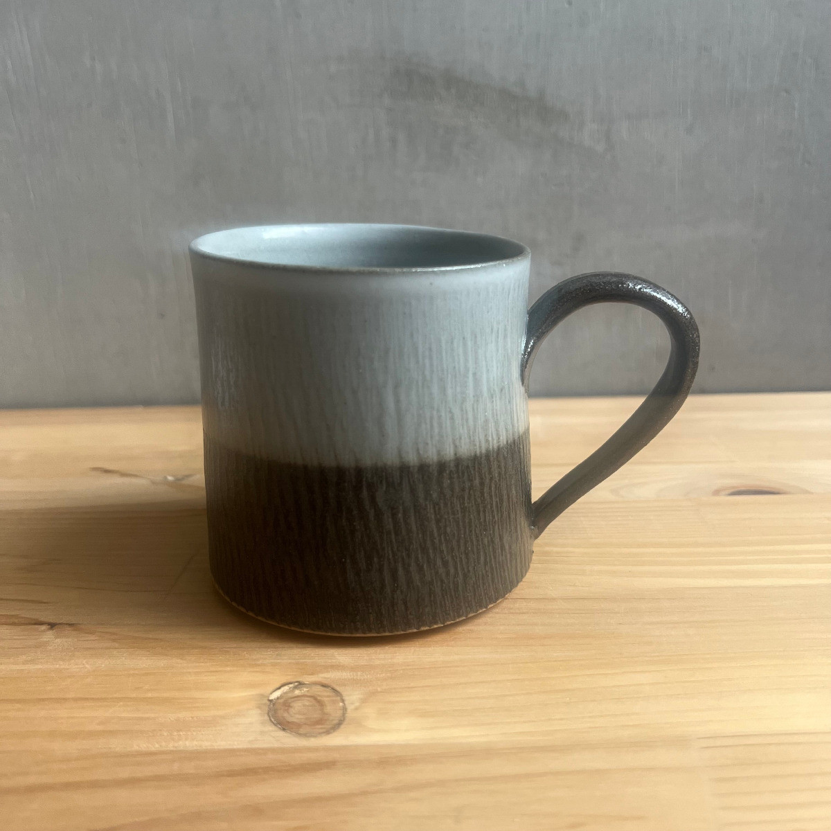 小石原焼 マグカップ コーヒーカップ 白つや ツートン 森山寛二郎 實山窯 陶器 食器 器 027