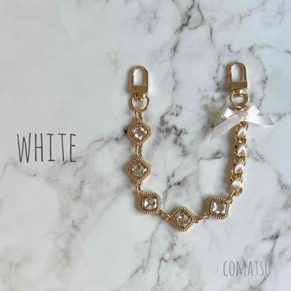 ≪全機種対応≫キラキラcharmmyりぼん ハンドストラップ付きスマホケース 落下防止スマホストラップ付きスマホカバー 5枚目の画像