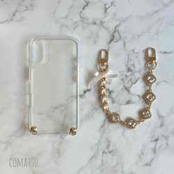 ≪全機種対応≫キラキラcharmmyりぼん ハンドストラップ付きスマホケース 落下防止スマホストラップ付きスマホカバー 8枚目の画像