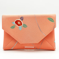 利休バッグ 正絹 正絹 十日町マジョリカお召薔薇文様 (黒系・黒色