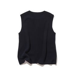 快適さとスタイルを両立　上質なウール100%のニットベスト　ウール100％　ネイビー　251101-2 9枚目の画像