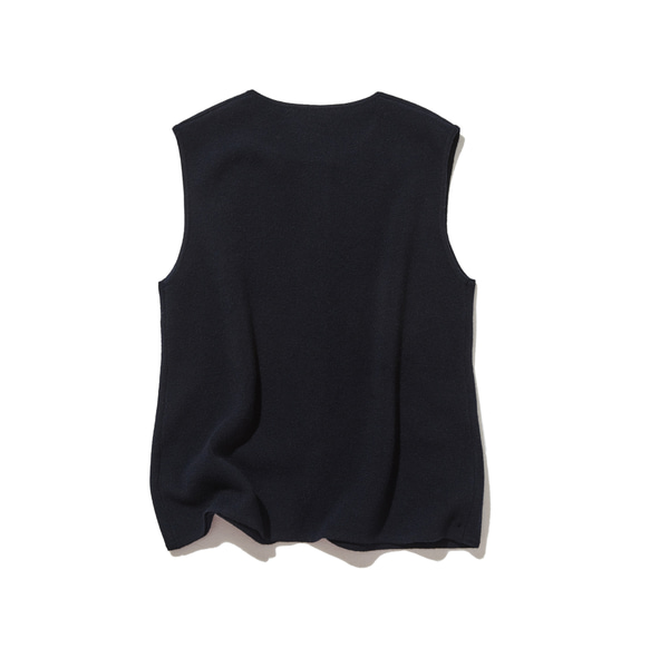 快適さとスタイルを両立　上質なウール100%のニットベスト　ウール100％　ネイビー　251101-2 9枚目の画像