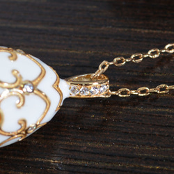 『秘める想い』 小さな宝箱のようなエッグペンダント　ネックレス　ゴールド　ネコポス送料無料 9枚目の画像