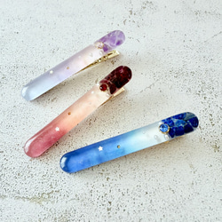 雨のヘアゴム 雨あがりの空 レジン 大人かわいい 梅雨 ブルー ヘア