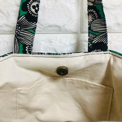 ❤️ノルディコフラワーグリーンバケツ型トートバッグ❤️ 3枚目の画像