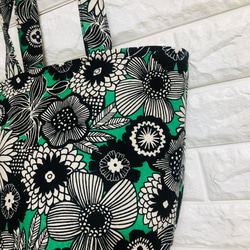 ❤️ノルディコフラワーグリーンバケツ型トートバッグ❤️ 2枚目の画像