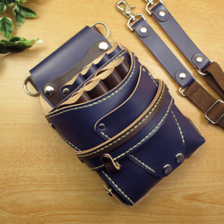 トリマー向き】 本革 7丁差し シザーケース (ヌメ革ナチュラル) TSC