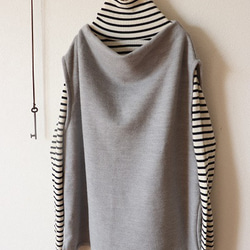ボトルネックベスト（グレー起毛ニット） 2枚目の画像