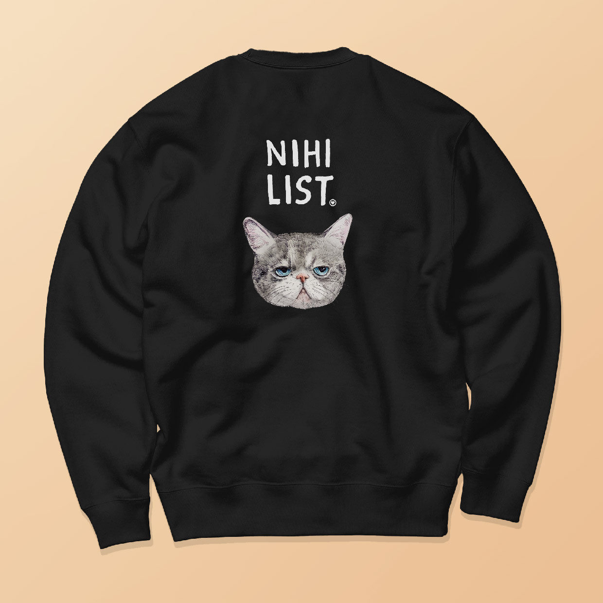 スタンダード スウェット「ニヒルなネコ」しっかりコットン生地/送料無料