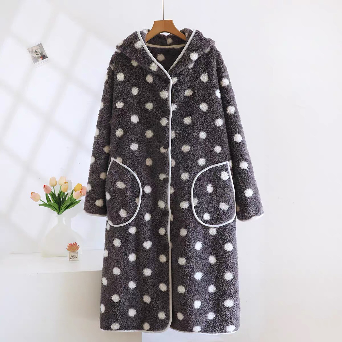 冬用・ナイトガウン・ルームウェア・パジャマ・サウナウェア・バスローブ・フランネル