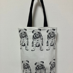 インパクト大❤️大きなわんちゃんの柄のパネル生地のトートバッグ　オシャレトート　お散歩バッグ 3枚目の画像