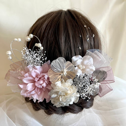 髪飾り ヘッドパーツ 卒業式 結婚式 ドライフラワー プリザーブド