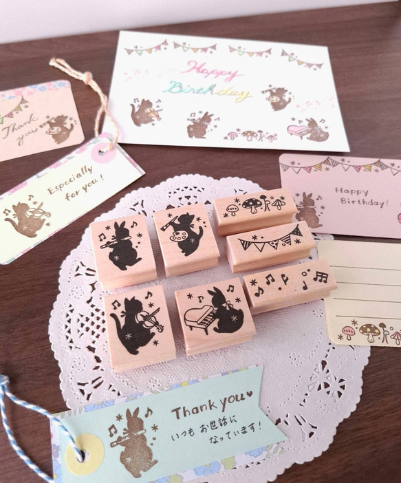 【再販】音符のライン　はんこ　ラバースタンプ　音楽　 9枚目の画像