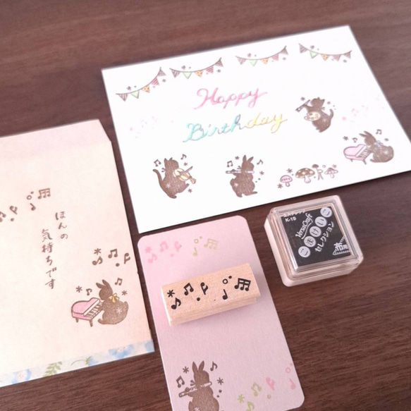 【再販】音符のライン　はんこ　ラバースタンプ　音楽　 7枚目の画像