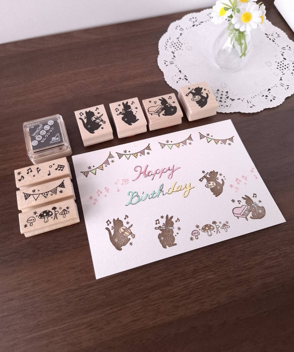 いろいろキノコ　はんこ　ラバースタンプ　秋　森　自然 4枚目の画像