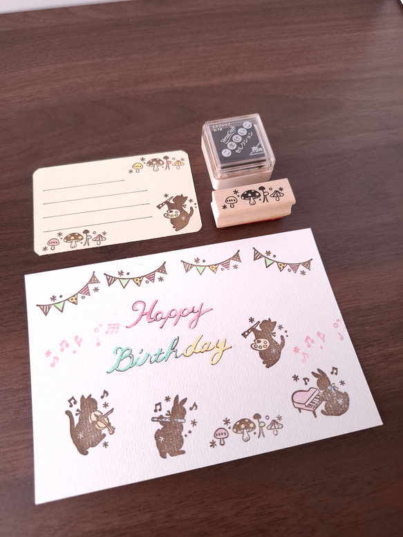 いろいろキノコ　はんこ　ラバースタンプ　秋　森　自然 3枚目の画像