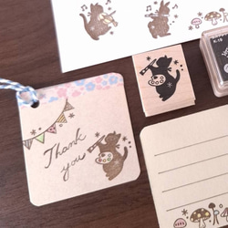 お絵描き猫　はんこ　ラバースタンプ　　芸術　絵画　 1枚目の画像