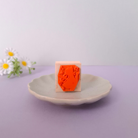お絵描き猫　はんこ　ラバースタンプ　　芸術　絵画　 6枚目の画像