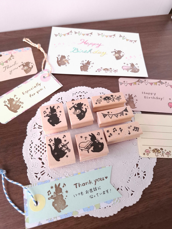 お絵描き猫　はんこ　ラバースタンプ　　芸術　絵画　 9枚目の画像