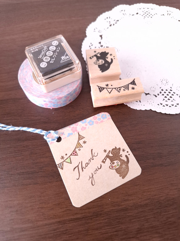 お絵描き猫　はんこ　ラバースタンプ　　芸術　絵画　 7枚目の画像
