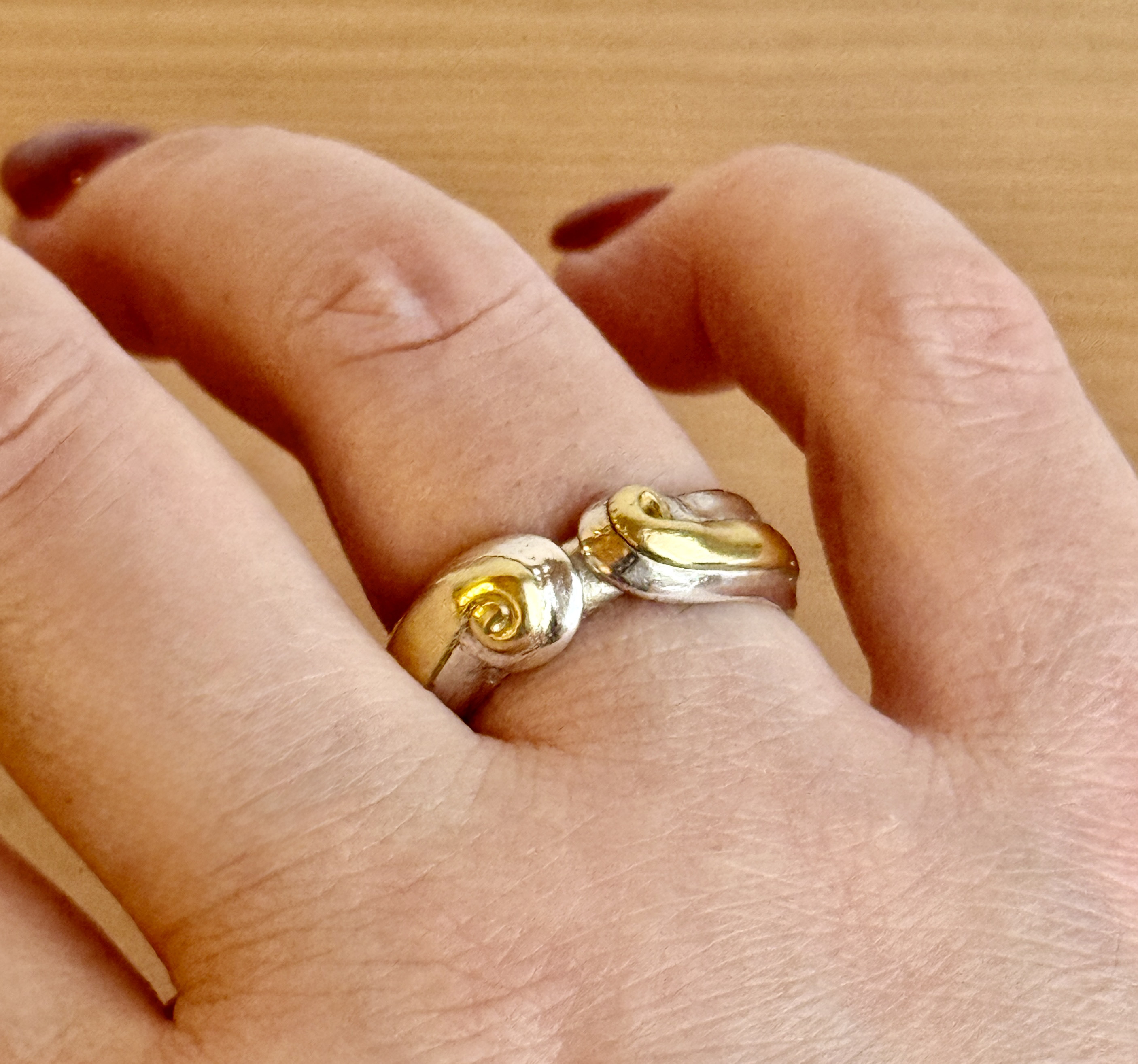 純銀きんこじ22金ゴールド入りリング