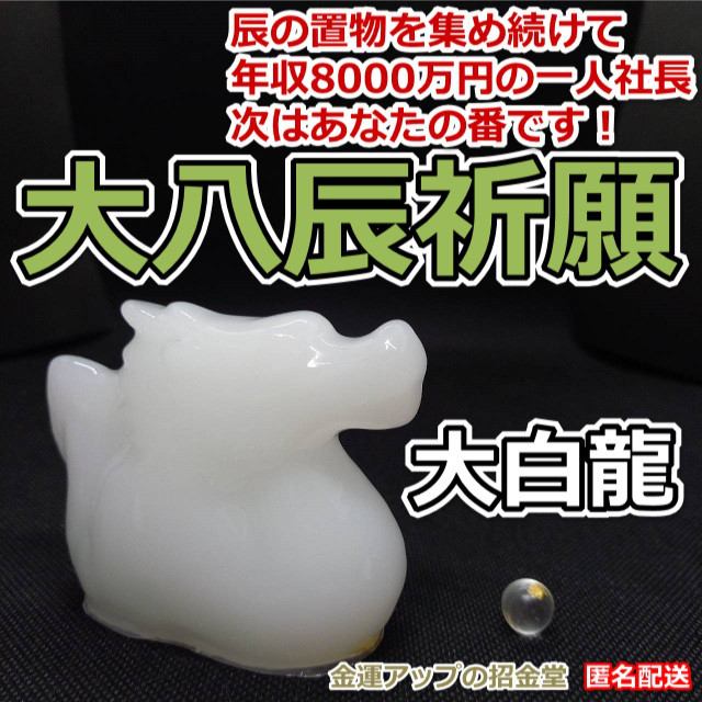 大八辰祈願『大白龍』／龍 置物 風水 龍神 辰 竜 干支 ドラゴン 発達祈願