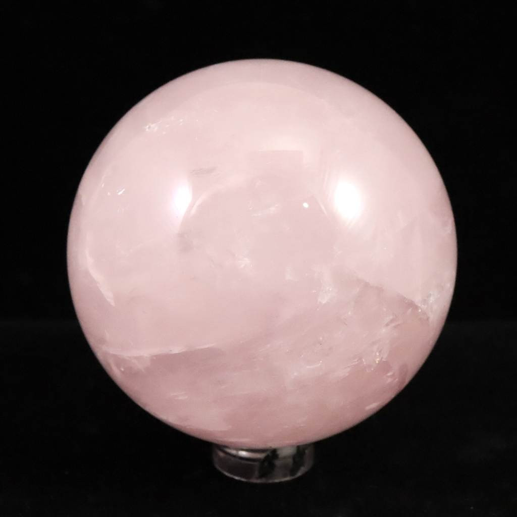 ローズクォーツ 57mmスフィア 丸玉　台座付　261ｇ #61753
