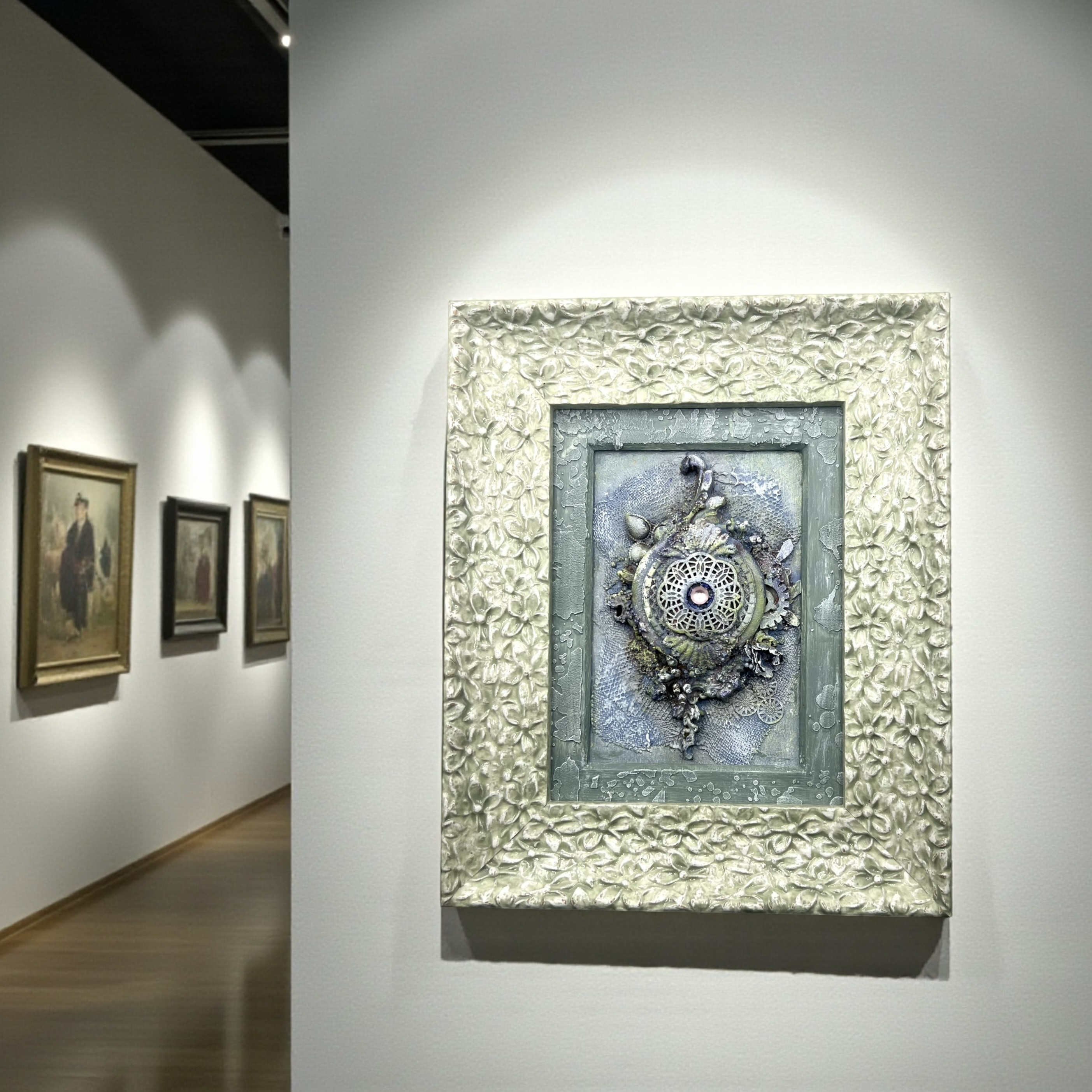 『秘密の扉』　Secret door　ウッドボード　★ミクストメディアアート★