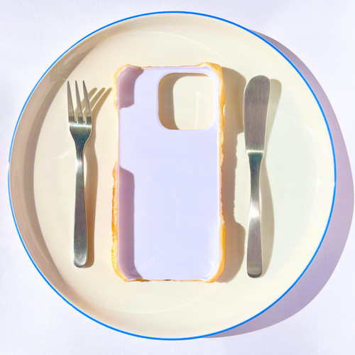 しっかり全面焼き ネコちゃんバターとトーストのスマホケース iPhone