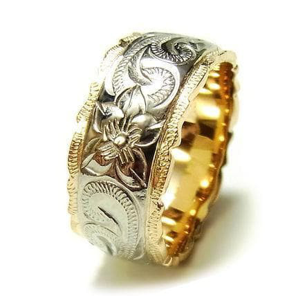 ハワイアンジュエリー リング プルメリア ホヌ スクロール 指輪