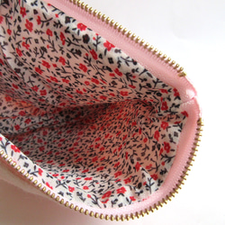 花咲く窓辺の猫ポーチ さくら色Ａ 7枚目の画像