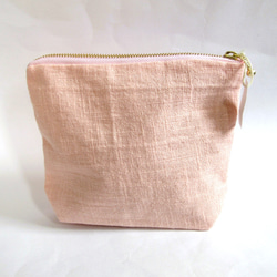 花咲く窓辺の猫ポーチ さくら色Ａ 5枚目の画像