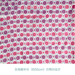 インド ブロックプリント生地 [50cm単位切売] サンガネリ フラワー ピンク&パープル 花 小花 SA IF0402 4枚目の画像