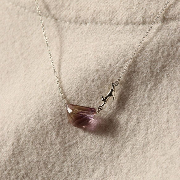 925銀質紫黃晶貓咪項鍊，附磁性扣 第9張的照片