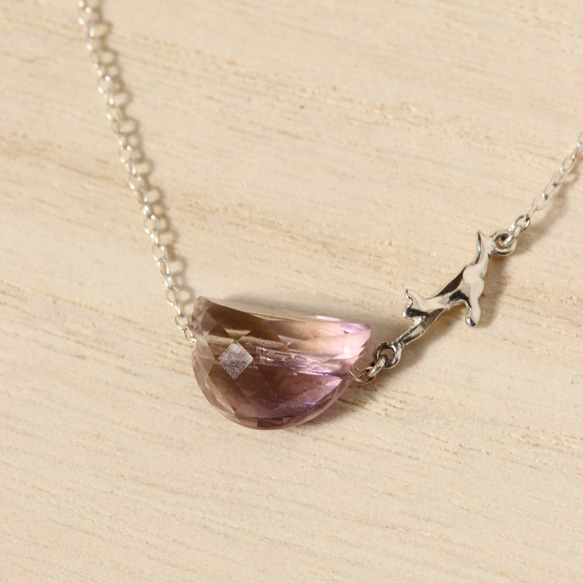 925銀質紫黃晶貓咪項鍊，附磁性扣 第8張的照片