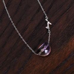 925銀質紫黃晶貓咪項鍊，附磁性扣 第4張的照片