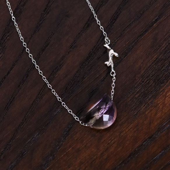 925銀質紫黃晶貓咪項鍊，附磁性扣 第4張的照片