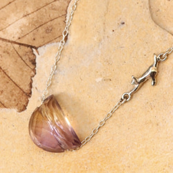 925銀質紫黃晶貓咪項鍊，附磁性扣 第1張的照片