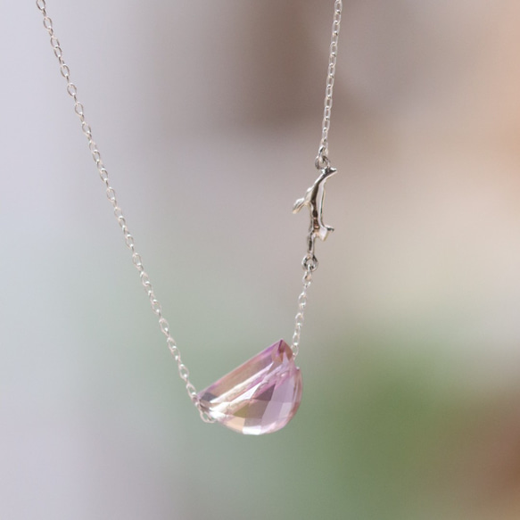 925銀質紫黃晶貓咪項鍊，附磁性扣 第2張的照片