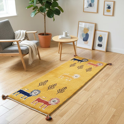 秋入荷】ペルシャ ライオンギャッベ ヤラメ族 トライバルラグ