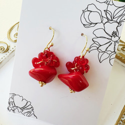 400円】チェコビーズの可愛いピアスC411 ピアス（フック・チェーン